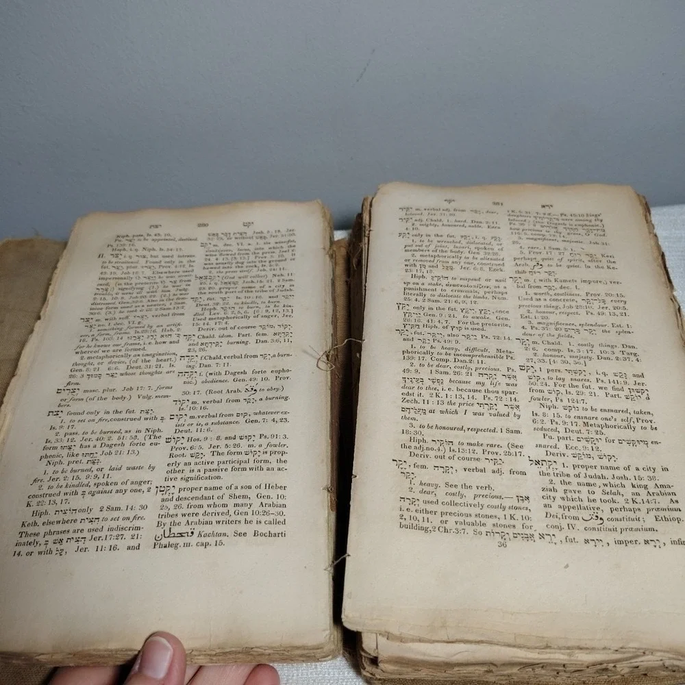 1824 Hebrew English‎ Lexicon Old Testament Josiah Gibbs Gesenius Antiquarian